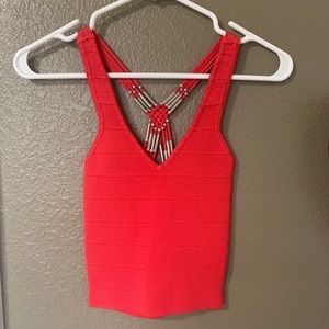 Bebe Criss Cross Banded Crop Top Size XS